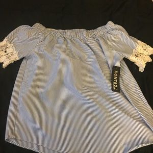 Off the Shoulder striped blouse